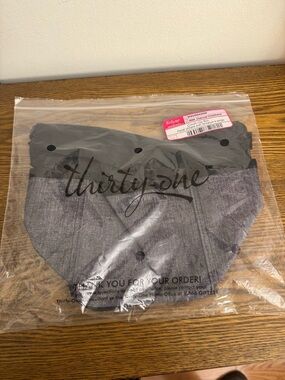 Thirty One Cinch Up Bin in the Charcoal Crosshatch pattern. NWT